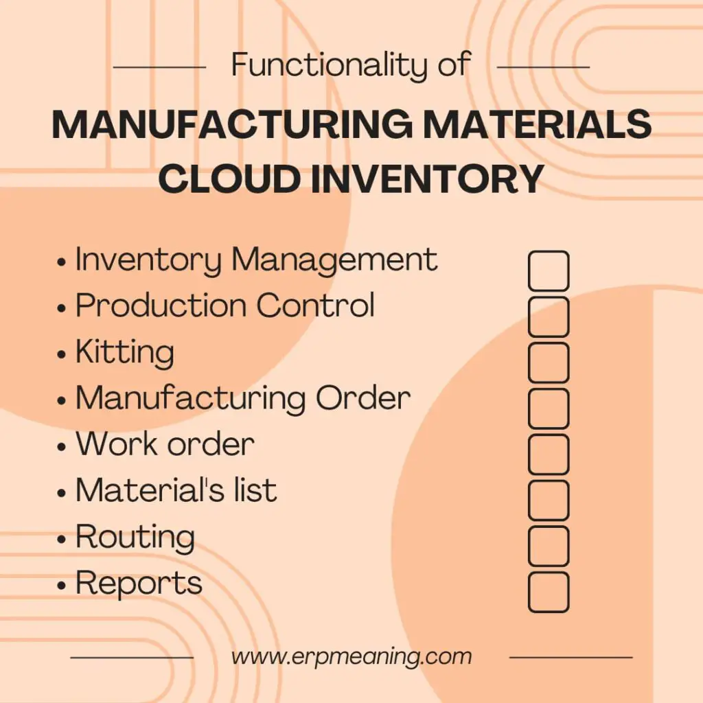 Manufacturing Materials Cloud Inventory