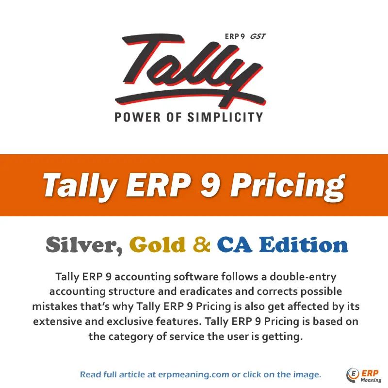 Tally ERP 9 Pricing